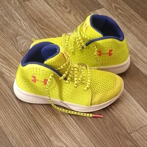 Under Armour Kids Bright Yellow Sneakers with Red Accents